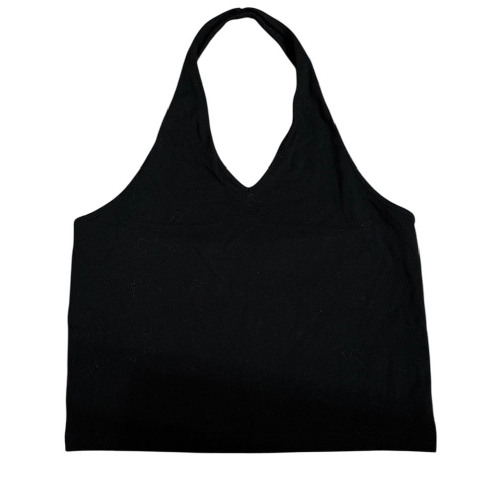 Wild Fable Womens Black Halter V-Neck Sleeveless Crop Tank Top Size Medium